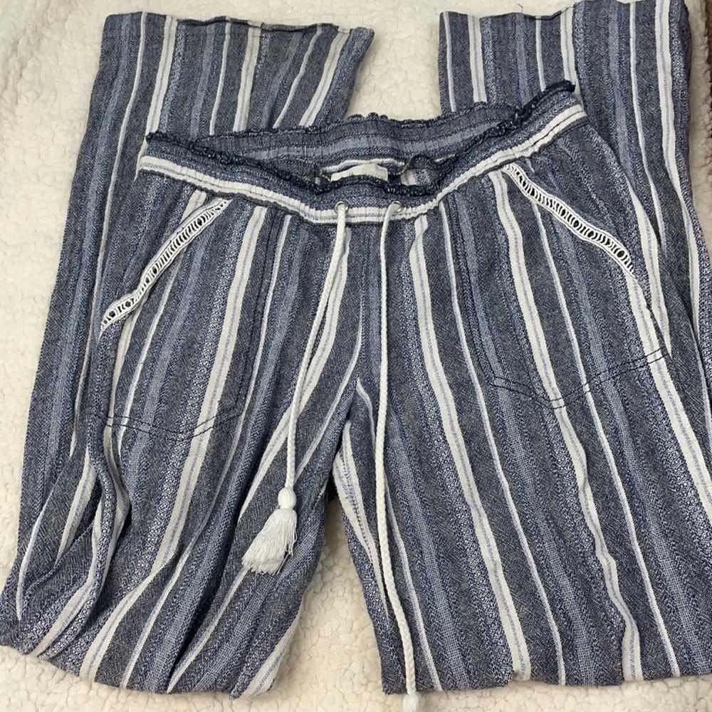 Boho Beach Striped Blue Pants